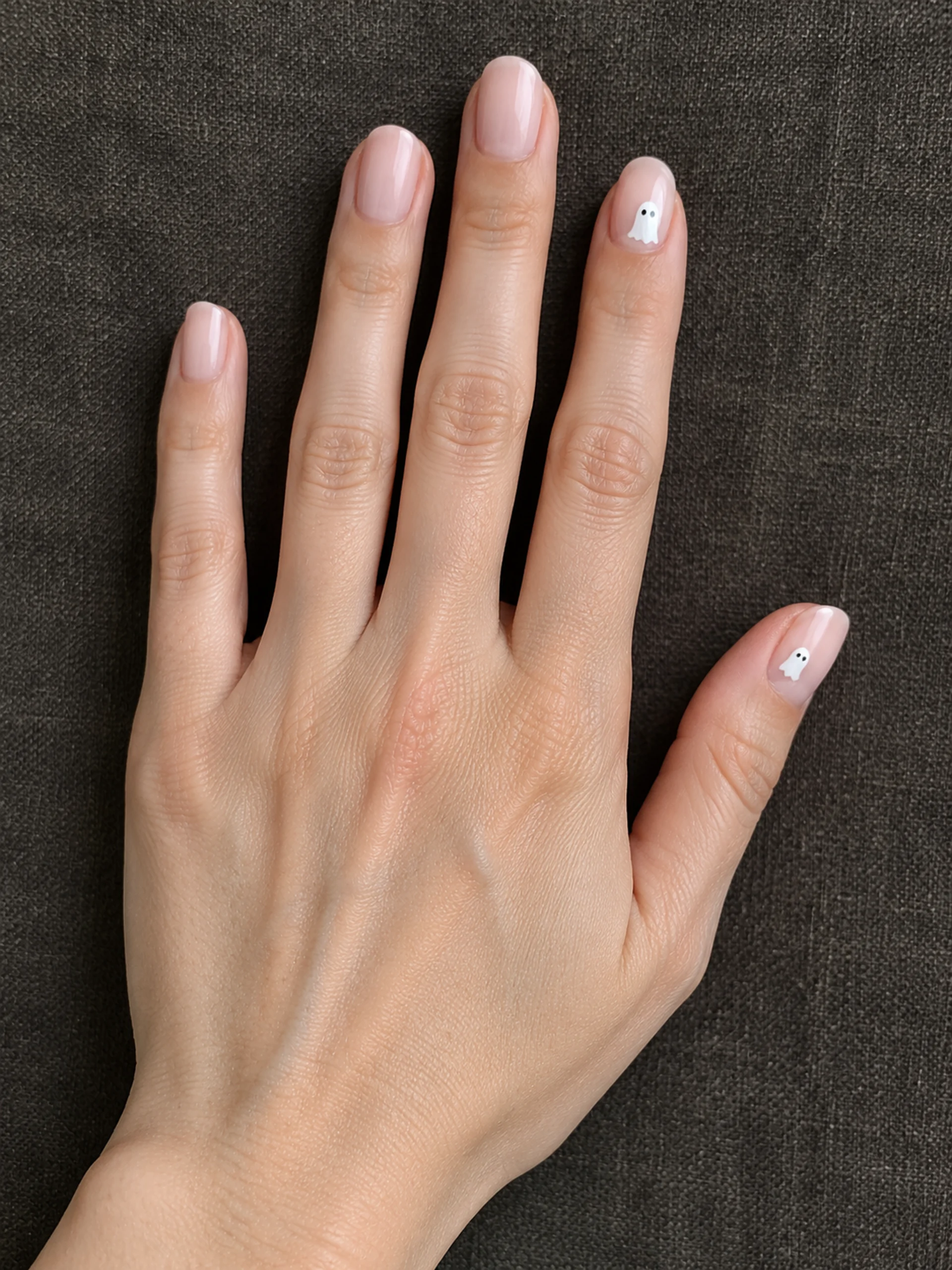 Milky ghost nails