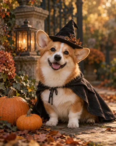 Pet Halloween costumes — AI concept illustration · not a guaranteed result